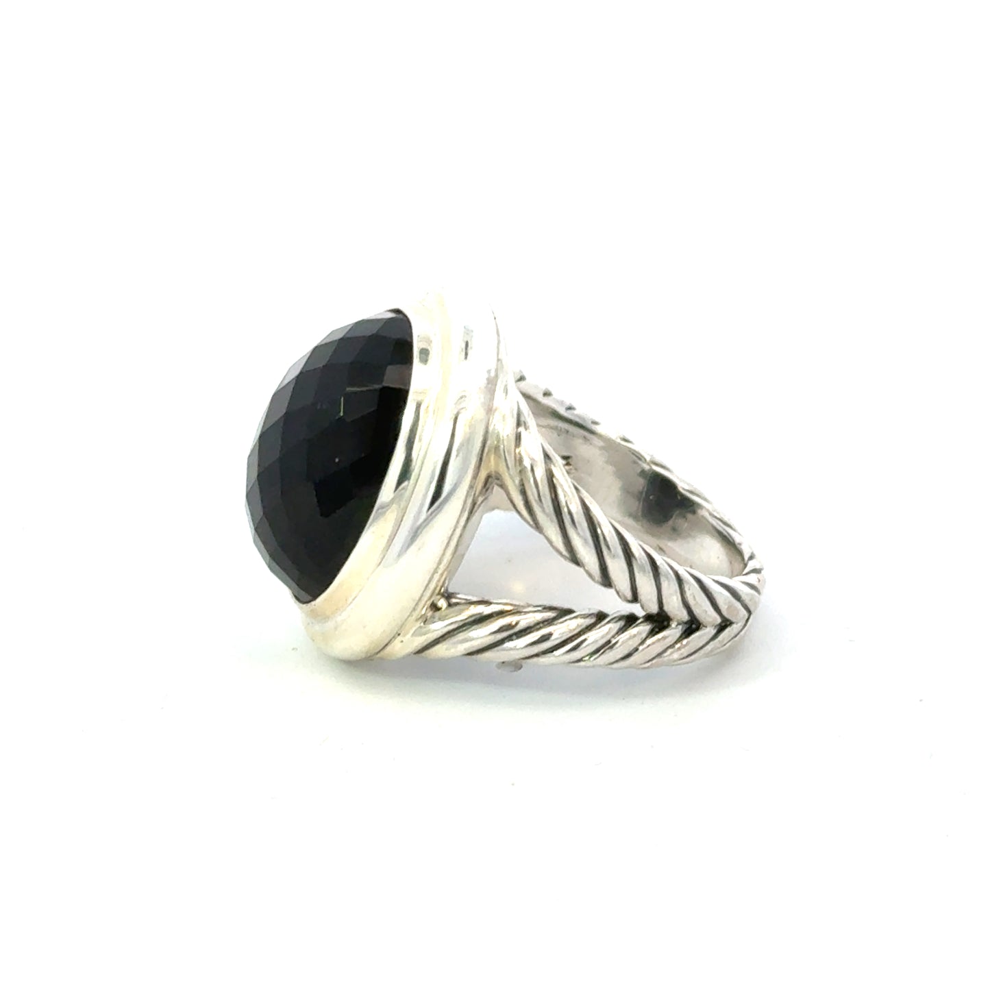 David Yurman Albion Onyx Ring Size 8 Sterling Silver Estate DY595