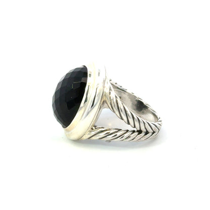 David Yurman Albion Onyx Ring Size 8 Sterling Silver Estate DY595