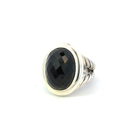 David Yurman Albion Onyx Ring Size 8 Sterling Silver Estate DY595