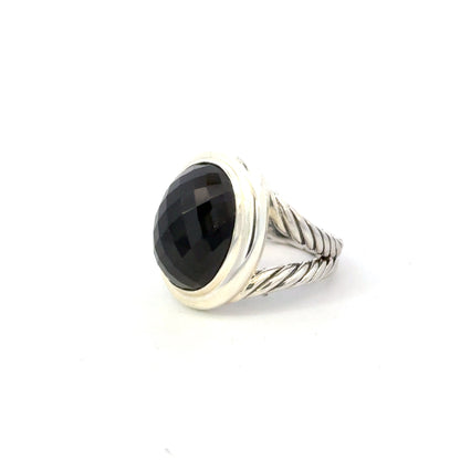 David Yurman Albion Onyx Ring Size 8 Sterling Silver Estate DY595