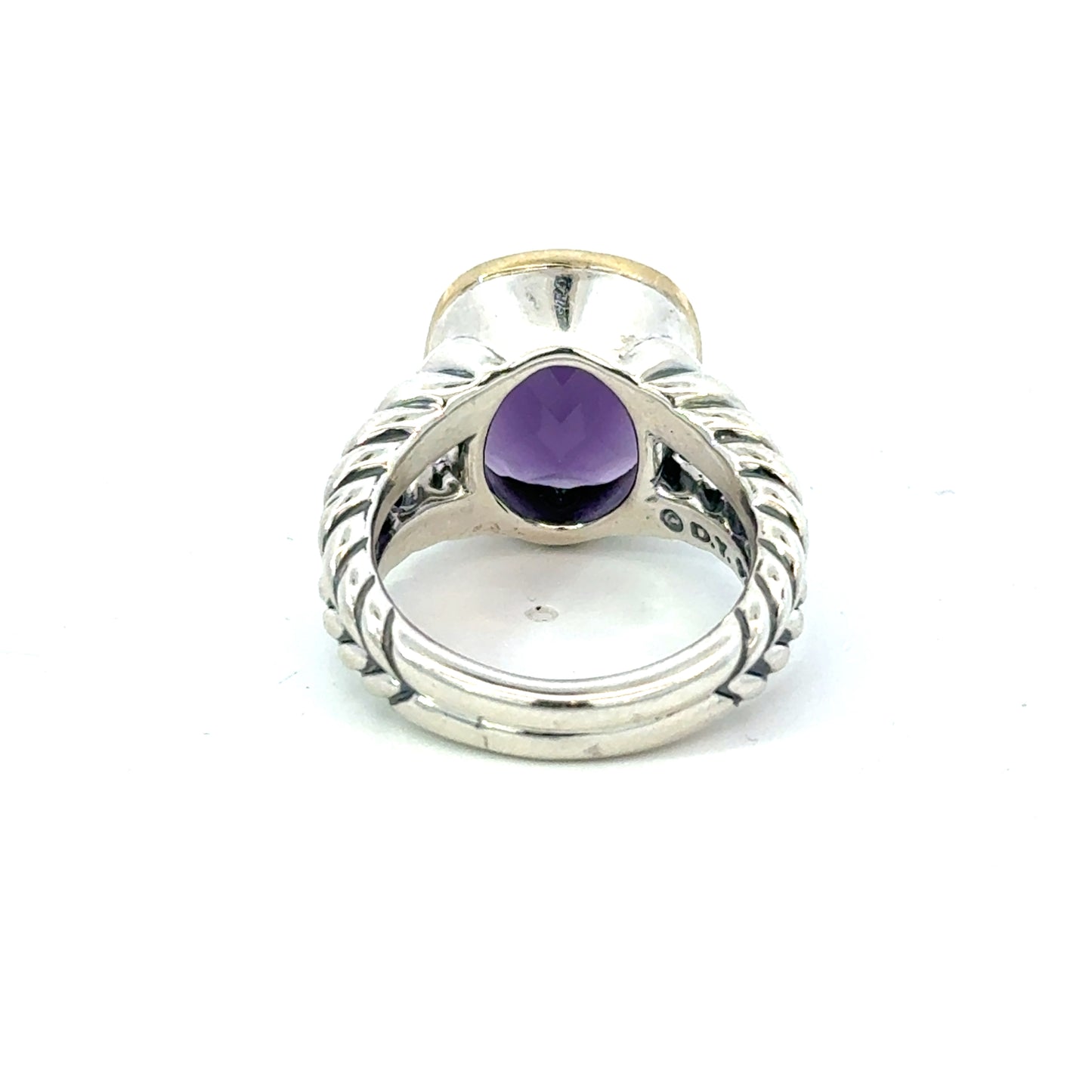 David Yurman Black Orquid Ring Size 6.75 18k Gold & Silver Estate DY596