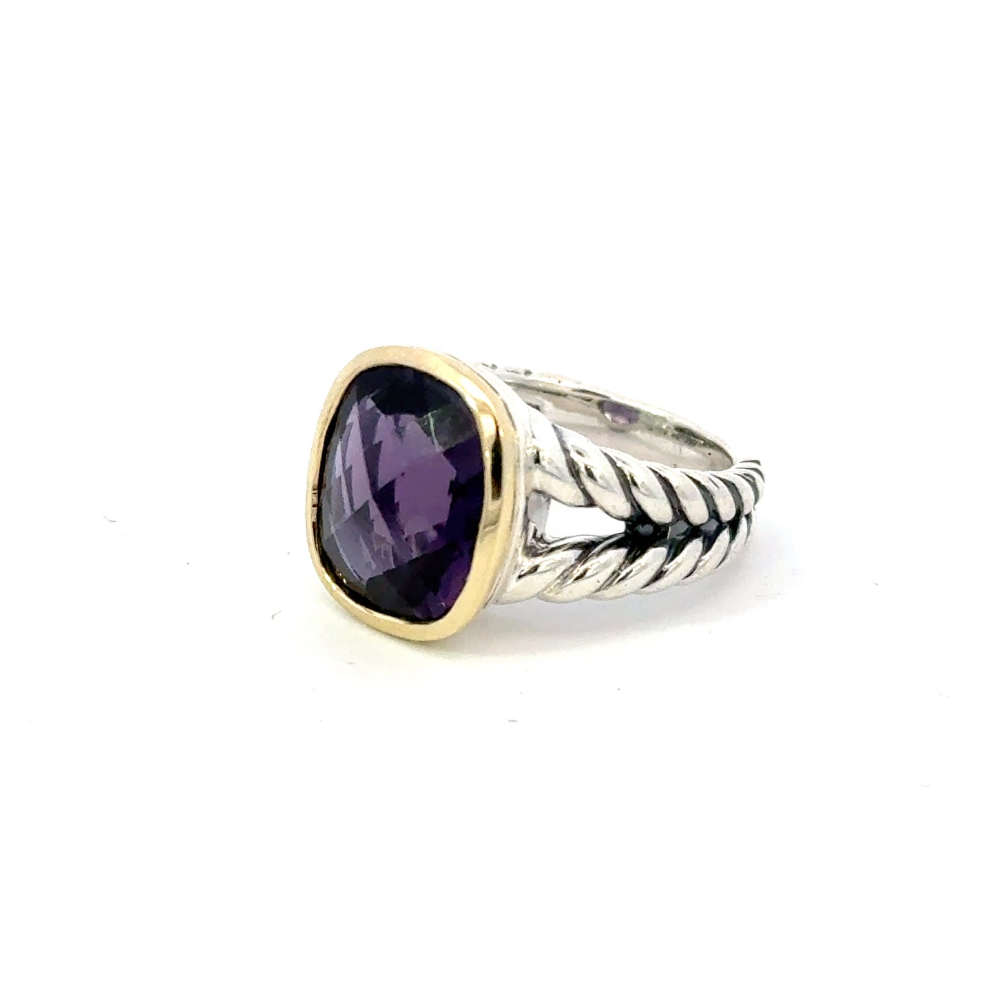 David Yurman Black Orquid Ring Size 6.75 18k Gold & Silver Estate DY596