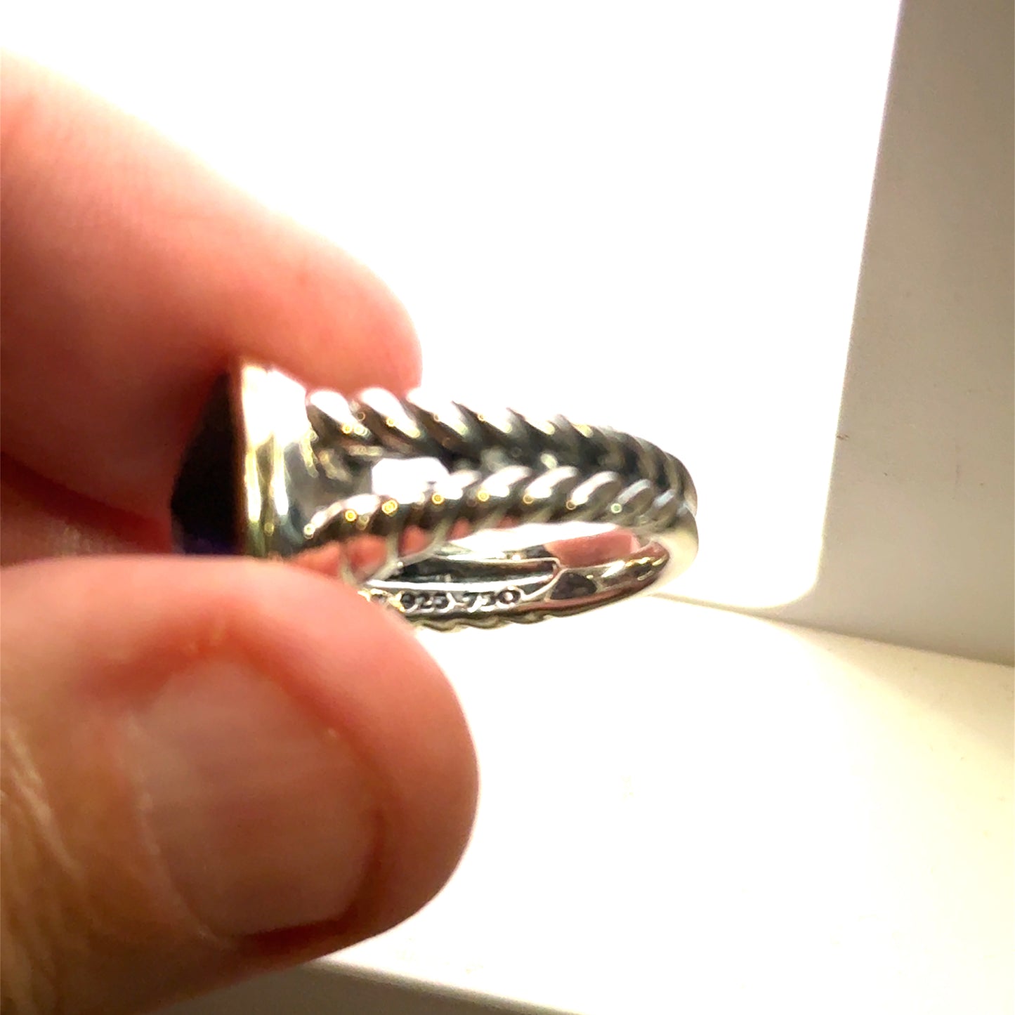 David Yurman Black Orquid Ring Size 6.75 18k Gold & Silver Estate DY596