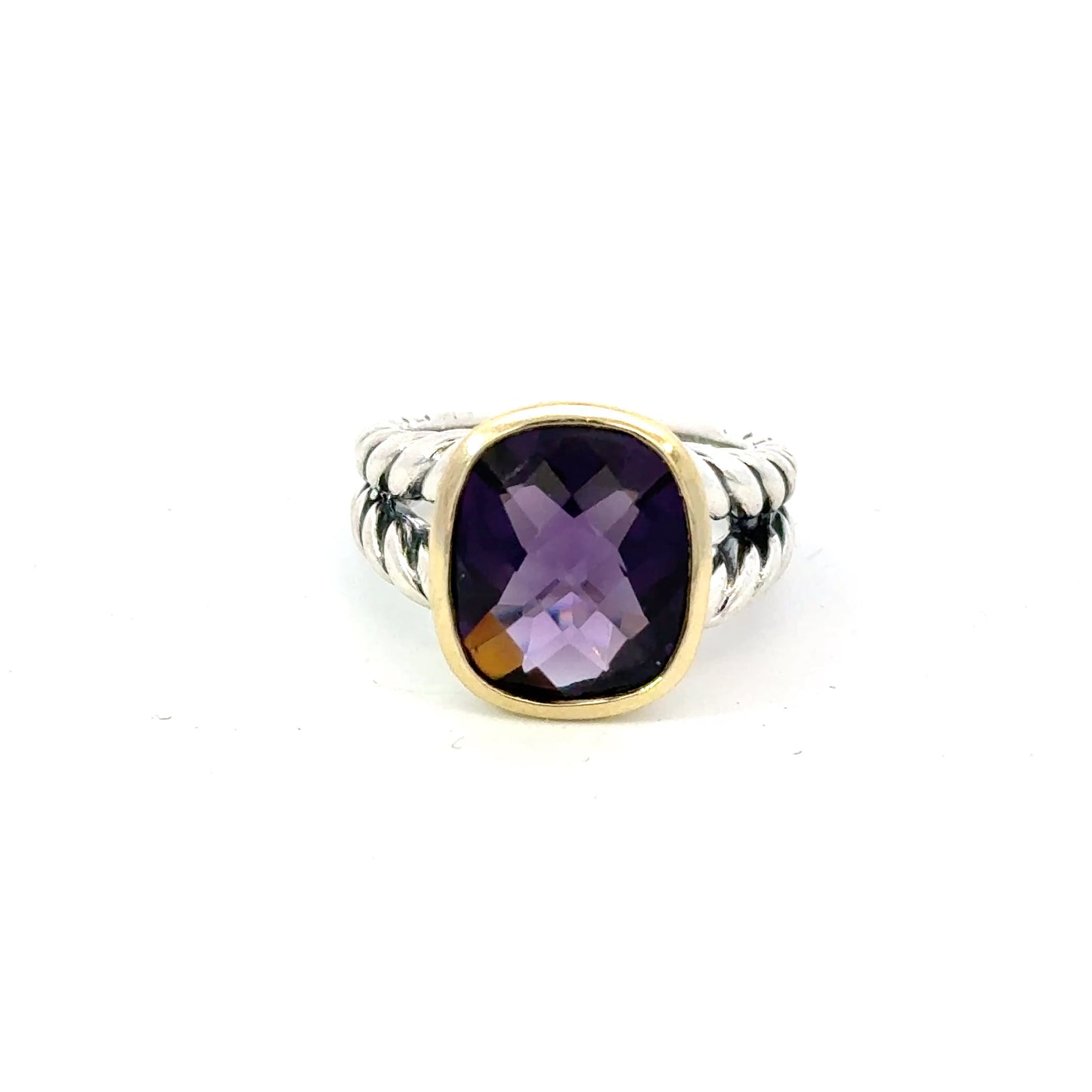 David Yurman Black Orquid Ring Size 6.75 18k Gold & Silver Estate DY596