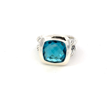David Yurman Albion London Blue Topaz Ring Size 6 Sterling Silver Estate DY597