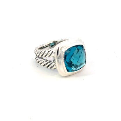 David Yurman Albion London Blue Topaz Ring Size 6 Sterling Silver Estate DY597