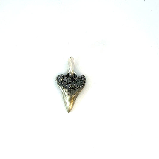 David Yurman Black Diamond Tooth Pendant Sterling Silver Estate DY623