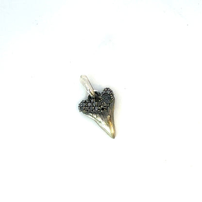 David Yurman Black Diamond Tooth Pendant Sterling Silver Estate DY621