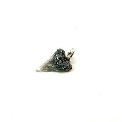David Yurman Black Diamond Tooth Pendant Sterling Silver Estate DY621