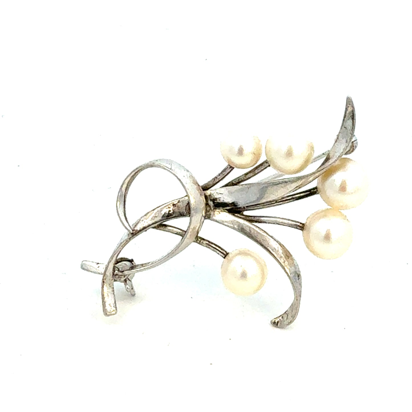 Mikimoto Akoya Pearl Brooch 6.15 mm Sterling Silver Estate M456