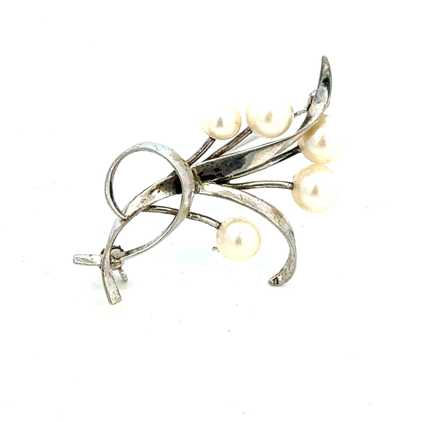 Mikimoto Akoya Pearl Brooch 6.15 mm Sterling Silver Estate M456