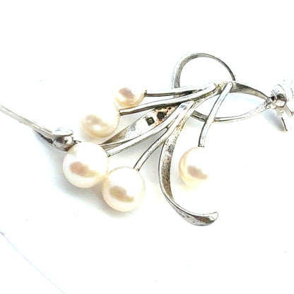 Mikimoto Akoya Pearl Brooch 6.15 mm Sterling Silver Estate M456