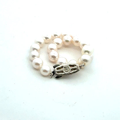 Mikimoto Akoya Pearl Bracelet 7" 7 mm Sterling Silver Estate M457
