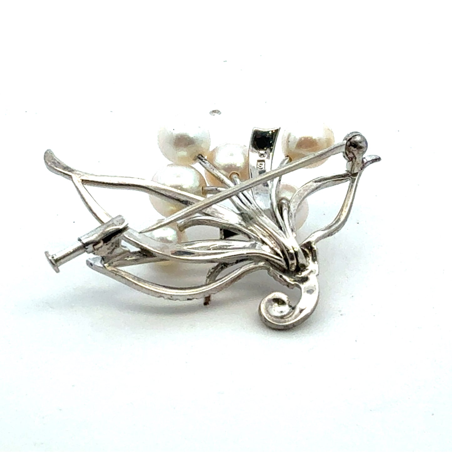 Mikimoto Akoya Pearl Brooch 6.20 mm Sterling Silver Estate M458