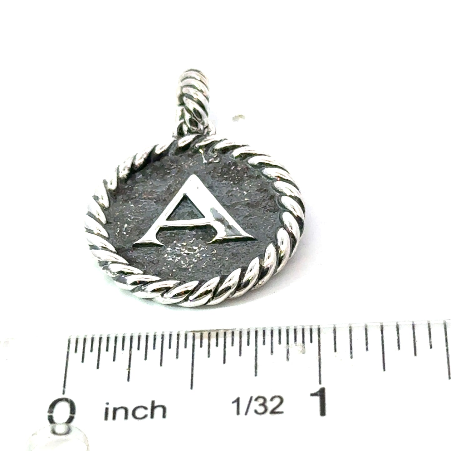 David Yurman Letter A Amulet Sterling Silver Estate DY729