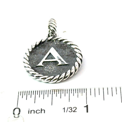 David Yurman Letter A Amulet Sterling Silver Estate DY729