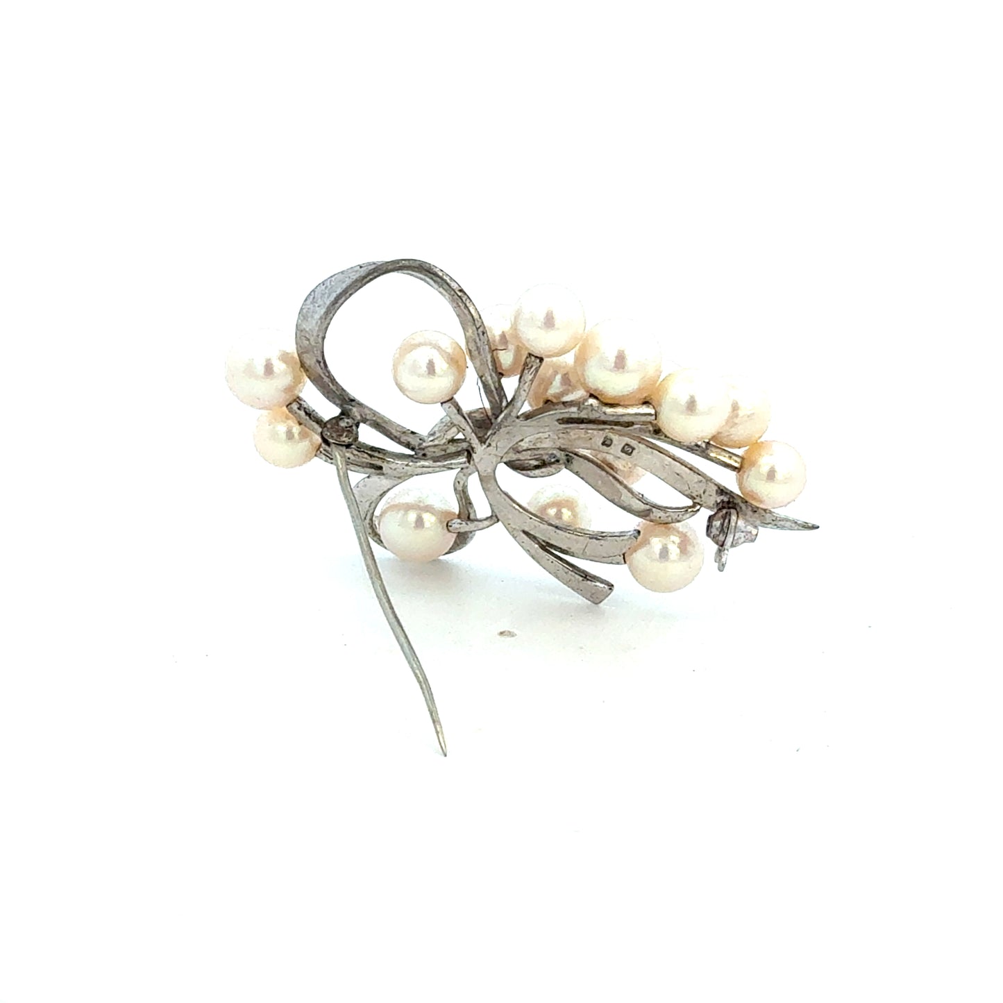 Mikimoto Akoya Pearl Brooch 7.2 mm Sterling Silver Estate M454