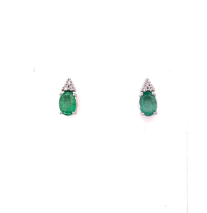 Natural Emerald Diamond Earrings 14k Gold 1.28 TCW Certified $3,490 211342