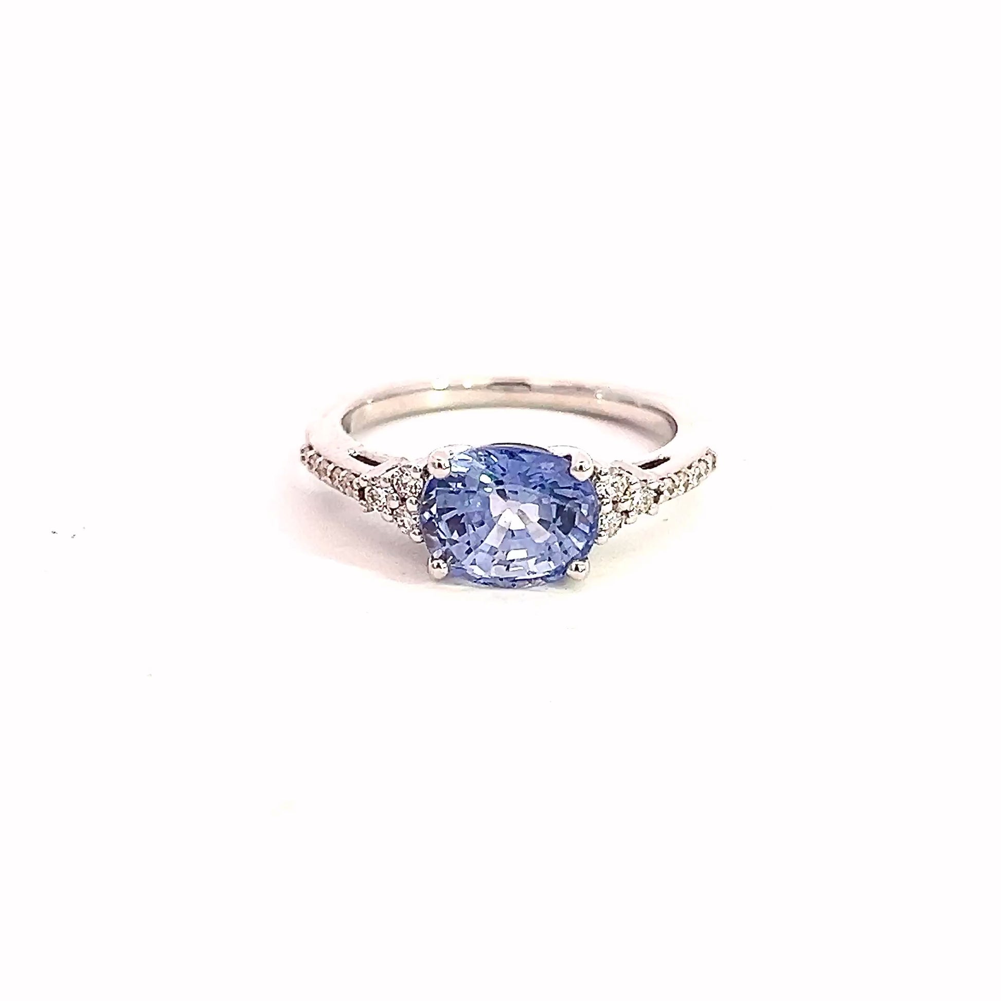 Natural Sapphire Diamond Ring 6.25 14k W Gold 2.14 TCW Certified $4,950 402669