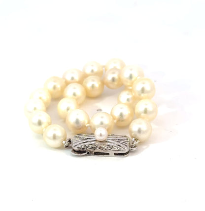 Mikimoto Estate Akoya Pearl Bracelet 7" Sterling Silver 7 mm M437