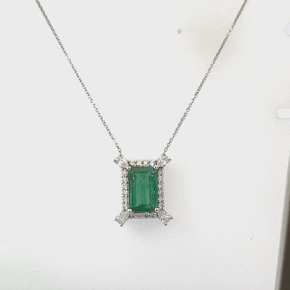 Natural Emerald Diamond Necklace 18" 14k Gold 6.04 TCW Certified $14,950 310645