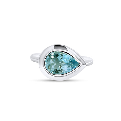 Natural Solitaire Aquamarine Ring 6.5 14k W Gold 1.60 TCW Certified $3,950 310624
