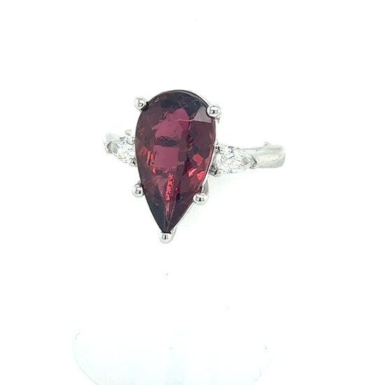 Natural Tourmaline Diamond Ring Size 7 14k W Gold 4.8 TCW Certified $5,975 219121