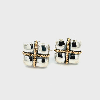 Tiffany & Co Estate Cufflinks Sterling Silver + 18K Gold TIF990