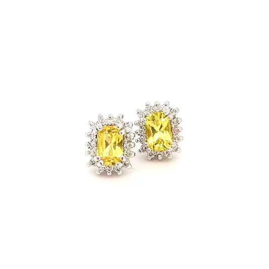 Natural Sapphire Diamond Stud Earrings 14k W Gold 1.71 TCW Certified $2950 121262