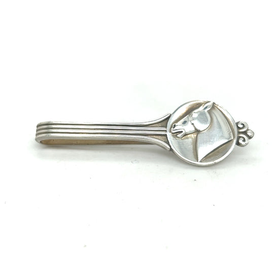Georg Jensen Estate Horse Head Money Clip Tie Bar Silver GJ12