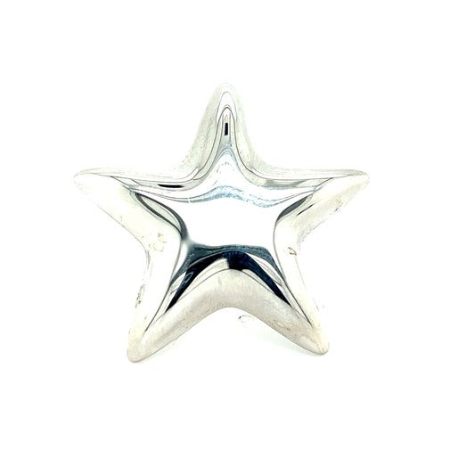 Tiffany & Co Estate Puffed Star Brooch Sterling Silver TIF604