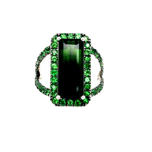 Natural Tourmaline Tsavorite Ring 7 14k Gold 6.77 TCW Certified $5,950 300690