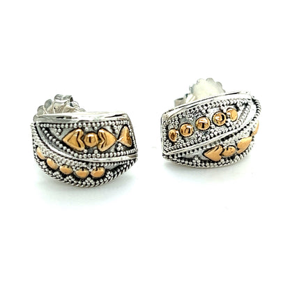 John Hardy Authentic Estate Stud Earrings 18k G Sterling Silver JH41