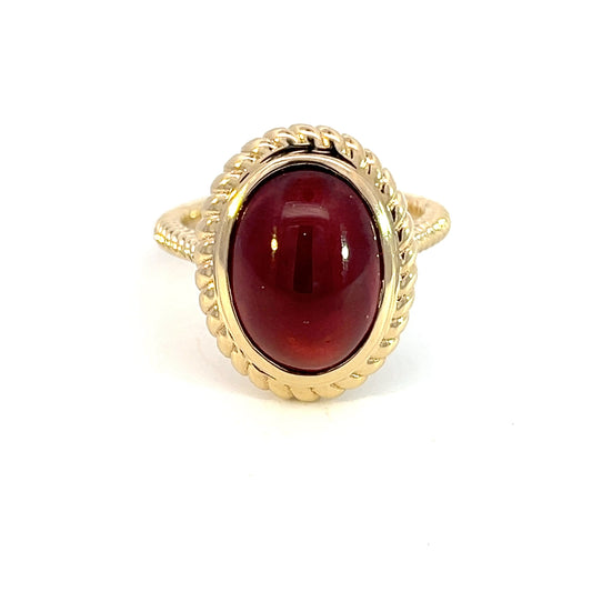 Natural Solitaire Spessartite Garnet Ring 6.5 14k Y Gold 8.08 Cts Certified $3,150 310586