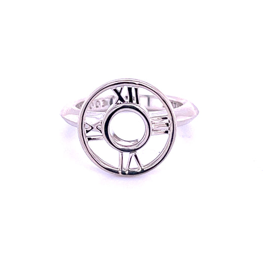 Tiffany & Co Estate Atlas Ring Size 4 Silver TIF504