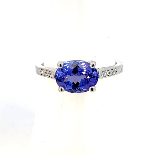 Natural Tanzanite Diamond Ring 6.5 14k WG 2.05 TCW Certified $3,950 310590