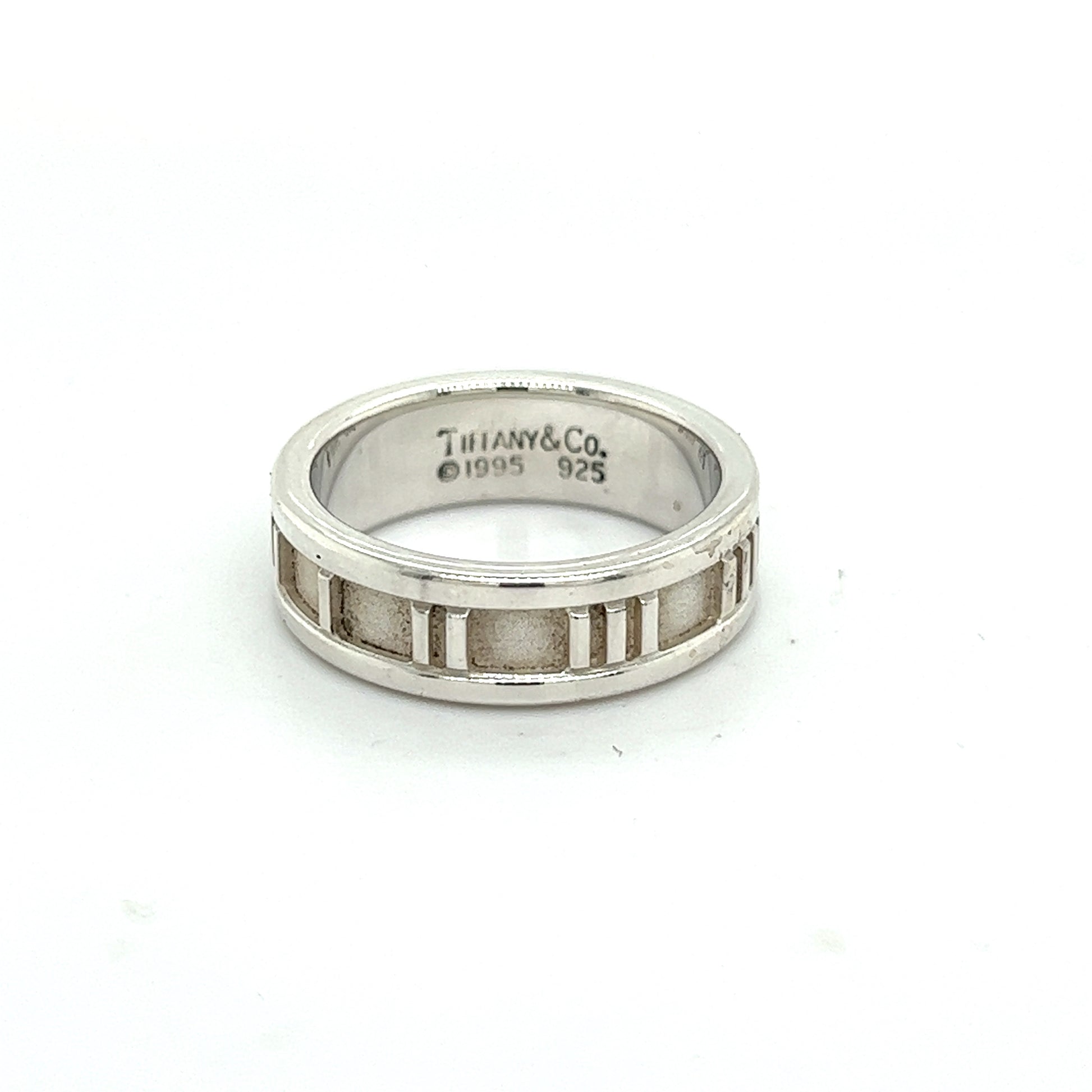 Tiffany & Co Authentic Estate Atlas Ring Size 6.5 Silver 6 mm TIF379