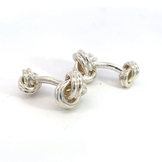 Tiffany & Co Estate Love Knot Cufflinks Silver TIF527