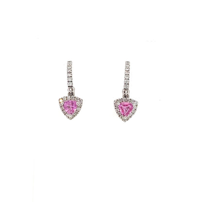 Natural Sapphire Diamond Earrings 14k W Gold 2.01 TCW Certified $1,950 307916