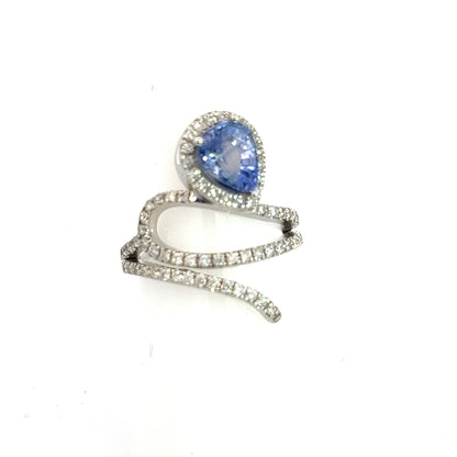 Natural Sapphire Diamond Ring 6.75 14k White Gold 2.86 TCW Certified $4,950 310655
