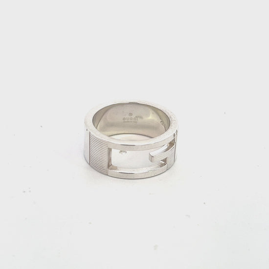 Gucci Estate Ring Size 5 Sterling Silver 8 mm G33