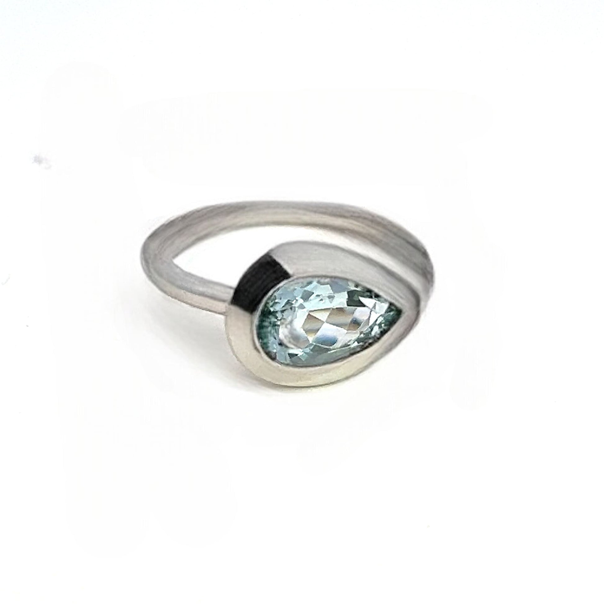 Natural Solitaire Aquamarine Ring Size 6.5 14k W Gold 1.60 Cts Certified $3,950 310625