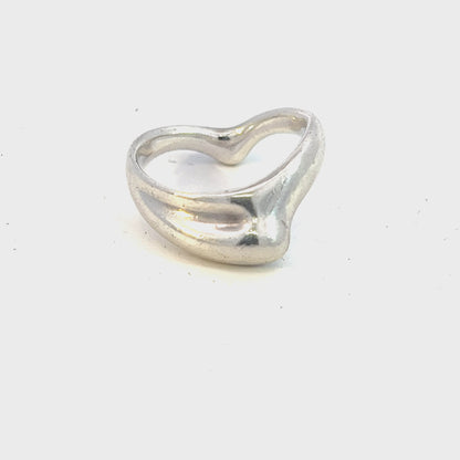 Tiffany & Co Estate Wave Ring By Elsa Peretti Size 6 Sterling Silver TIF567