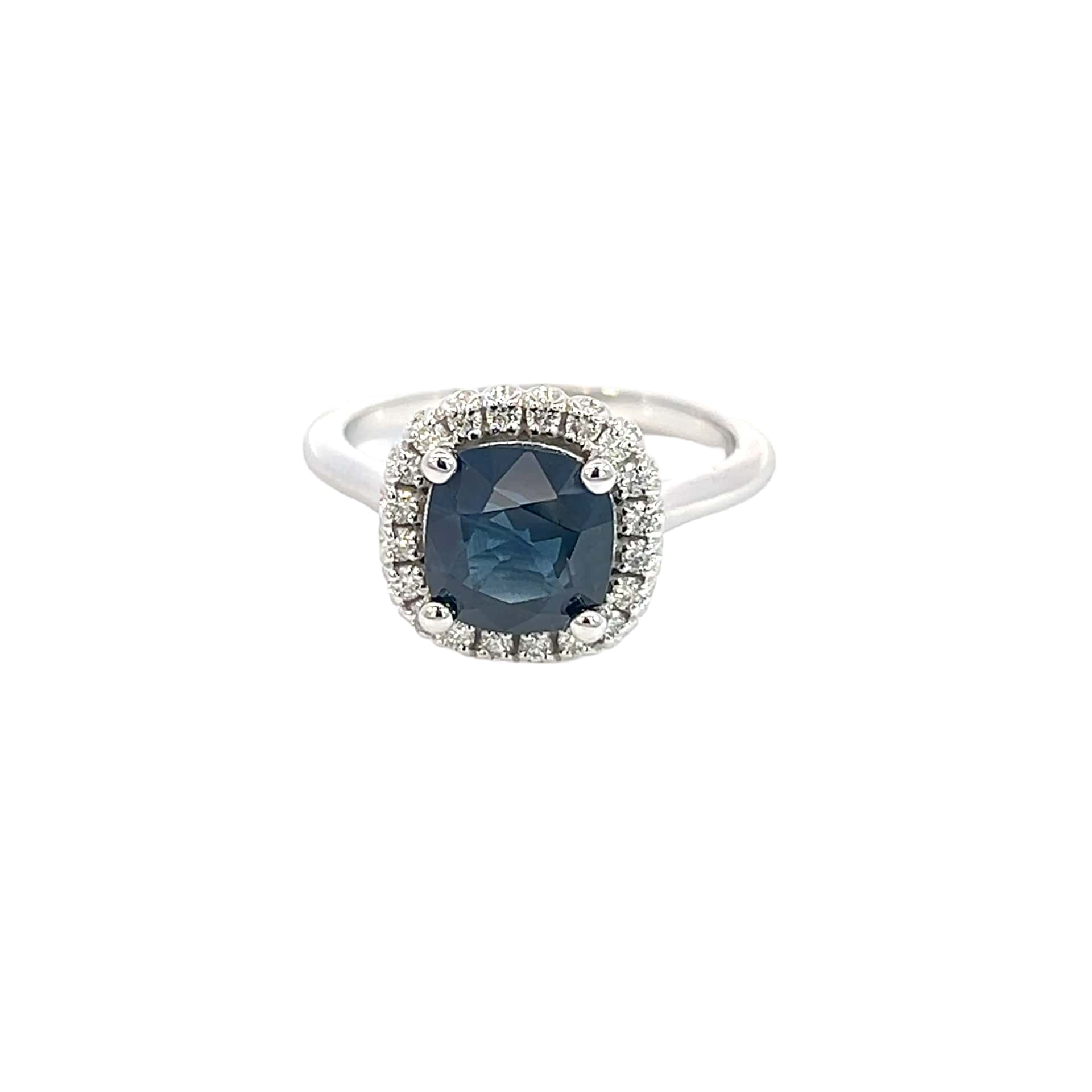 Natural Sapphire Diamond Ring Size 6.5 14k White Gold 2.25 Certified $3,950 311702