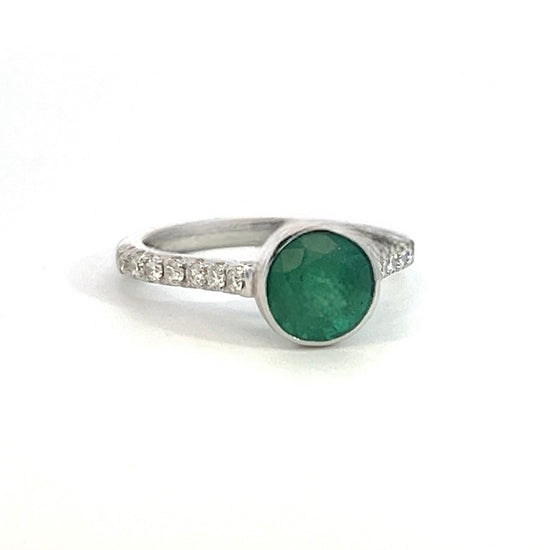 Natural Emerald Diamond Ring Size 6.5 14k W Gold 1.93 TCW Certified $4,950 310995