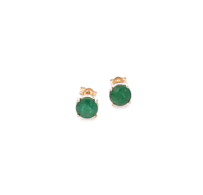 Natural Emerald Stud Earrings 14k Yellow Gold 1.95 TCW Certified $3,590 210742