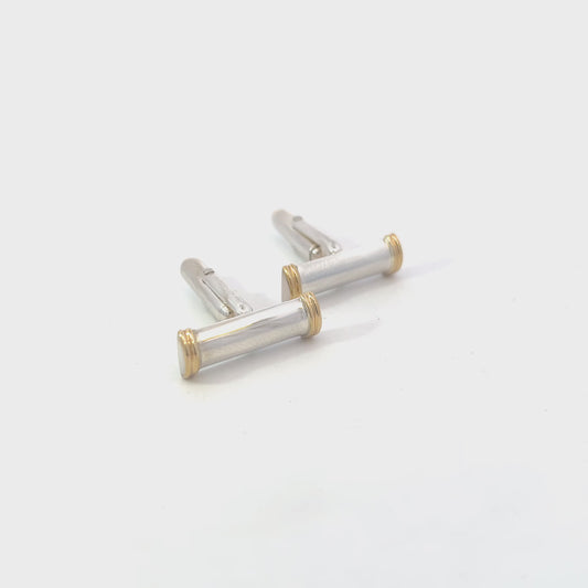 Tiffany & Co Cufflinks 18k Gold Sterling Silver Estate TIF898