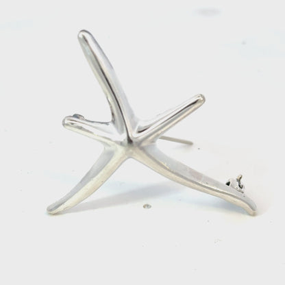 Tiffany & Co Estate Starfish Brooch Sterling Silver By Elsa Peretti 6.5g TIF841