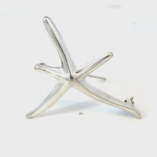 Tiffany & Co Estate Large Starfish Brooch Sterling Silver By Elsa Peretti 6.5g TIF842