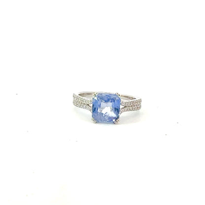 Natural Sapphire Diamond Ring Size 7 14k Gold 3.38 TCW Certified $4,950 604431